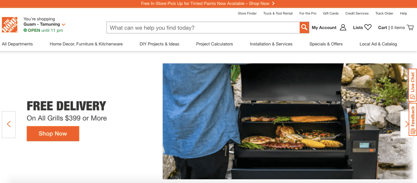Home Depot landing Home Depot landing